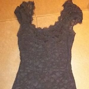 Mini black lace dress